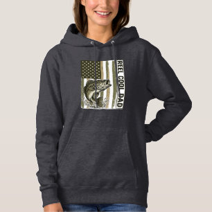 Tolle Angel-Vater-Bass-Angeln-Flagge Vektor Design Hoodie