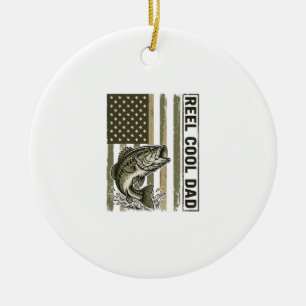 Tolle Angel-Vater-Bass-Angeln-Flagge Vektor Design Keramik Ornament