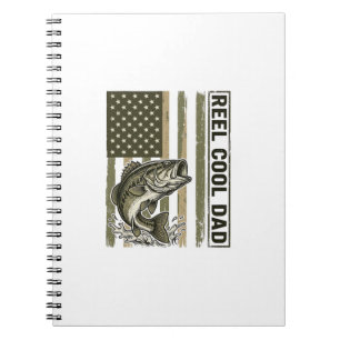 Tolle Angel-Vater-Bass-Angeln-Flagge Vektor Design Notizblock