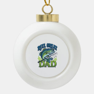 Tolle Angel-Vater-Bass-Angeln Vintage-Vektor-Desig Keramik Kugel-Ornament