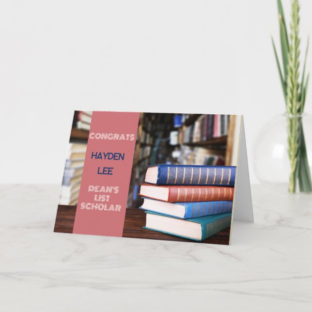 Tolle Arbeit! DEAN's LIST-Gelehrte-Glückwunsch-Kar Karte (Vorderseite)