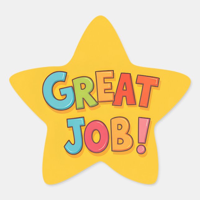 Tolle Arbeit! Stern-Aufkleber (Vorderseite)
