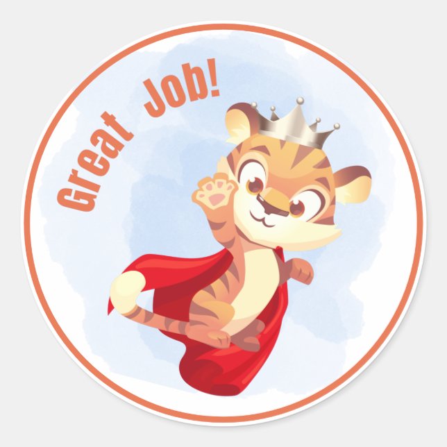 Tolle Arbeit! Super Tiger Sticker (Vorderseite)