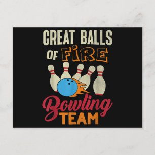 Tolle Balls Fire Bowling Team Shirt Lustig Vintage Begleitkarte