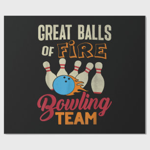 Tolle Balls Fire Bowling Team Shirt Lustig Vintage Geschenkpapier