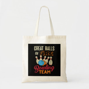 Tolle Balls Fire Bowling Team Shirt Lustig Vintage Tragetasche