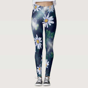 Tolle blaue gelbe Blumenleggings Leggings