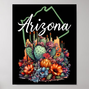Tolle blühende Arizona-Blumen Kaktus Outdoor-Wande Poster