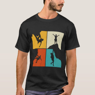 Tolle Felsenkletter-Retro-Bergsteiger-Wanderer T-Shirt
