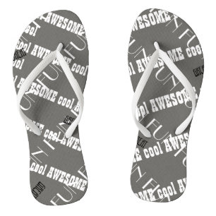 Tolle Flip Flops mit den Worten Cool, Fun, Great