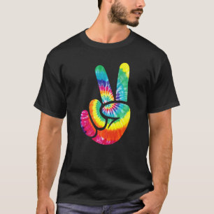 Tolle Friedenshand Zeichen Tie Dye Freundlichkeit T-Shirt