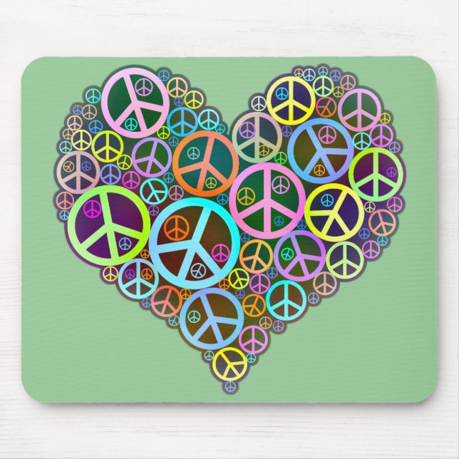 Tolle Friedensliebe Herz Mousepad (Vorne)
