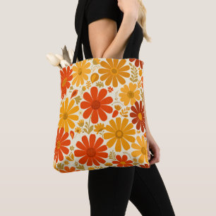 Tolle fröhliche Retro-Daisy Burnt Orange Gold
