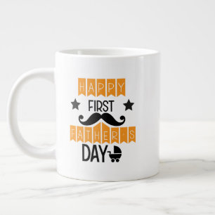 Tolle glückliche erste Vater-Tag-Wortkunst Jumbo-Tasse