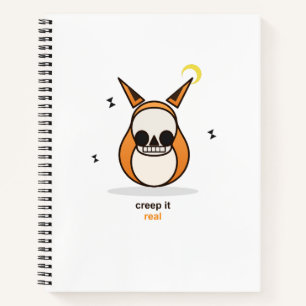 Tolle Halloween-Fuchs-Schädelmaske "Creep It Real" Notizbuch