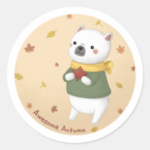Tolle Herbst-Illustrationskunst Runder Aufkleber