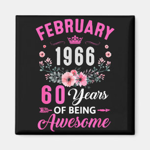 Tolle Jahre seit 1966 60 Alt Februar Magnet