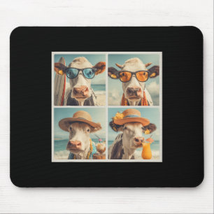 Tolle Kühe mit Sonnenbrille Strand Kuh Tiere Urlau Mousepad