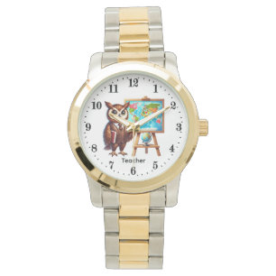 Tolle Lehre inspiriert Wortkunst Lehrer Eule Armbanduhr