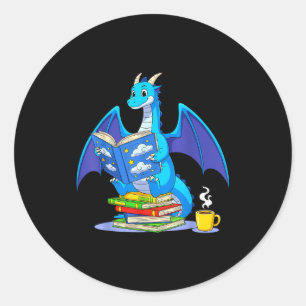 Tolle Lesebücher Drachen Buchliebhaber Bücherwurm Runder Aufkleber