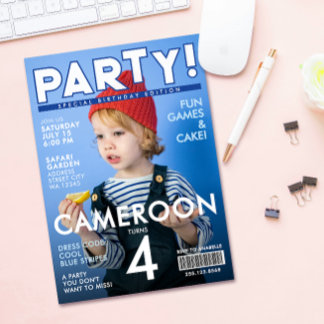Tolle Lustige Blaue Sonderausgabe Magazincover Kin Einladung