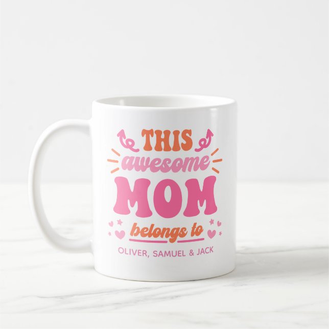 Tolle Mama Pink Orange Kaffeetasse (Links)