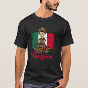 Tolle mexikanische Flagge mexikanisches Mädchen Fr T-Shirt