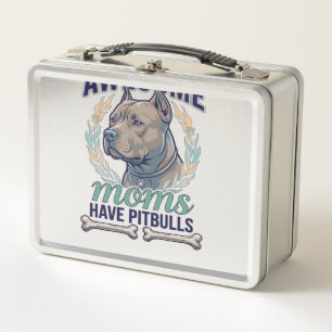 Tolle Mütter haben Pitbulls Hundeknochen Kranz Metall Brotdose