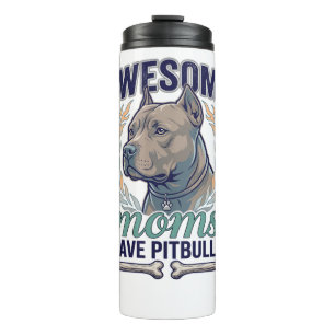 Tolle Mütter haben Pitbulls Hundeknochen Kranz Thermosbecher