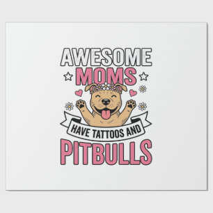 Tolle Mütter haben Tätowierungen und Pitbulls Vint Geschenkpapier