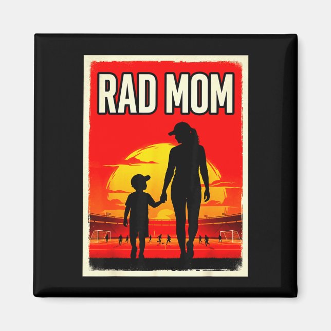 Tolle Mutter Mutter und Sohn Fußballmutter Sonnenu Magnet (Vorne)