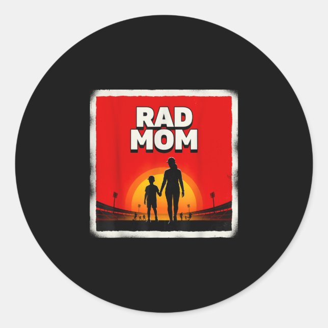 Tolle Mutter Mutter und Sohn Fußballmutter Sonnenu Runder Aufkleber (Vorderseite)