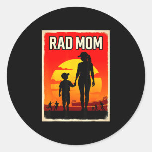Tolle Mutter Mutter und Sohn Fußballmutter Sonnenu Runder Aufkleber