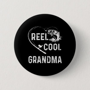 Tolle Oma Retro-Angler für Muttertag Button