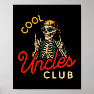Tolle Onkel Club Shirt Lustiges Skelett Retro Onke Poster