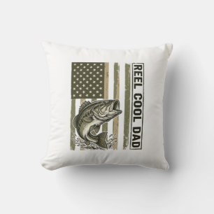Tolle Papa Bassangeln Flagge Vektor Design_1 Kissen