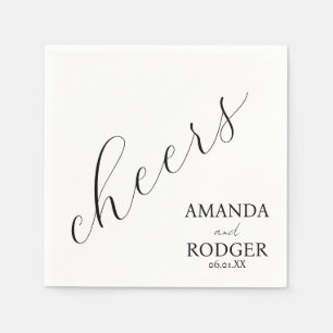 Tolle Schrift Schwarz-Weiß-Hochzeit Serviette