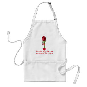 Tolle Schriftarten Rote Rosen Hochzeitschürze Schürze