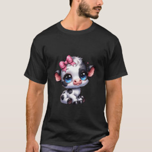 Tolle Schwarz-Weiß-Kuh mit Herz Rosa Coque T-Shirt