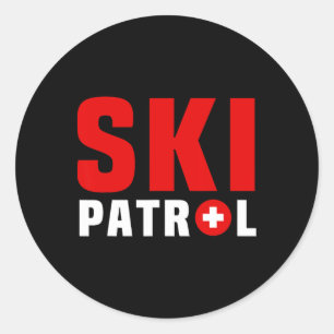 Tolle Skipatronenausrüstung Pisten-Notfall Skifahr Runder Aufkleber