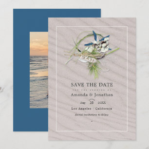 Tolle Sommerstrand-Hochzeitsfoto Save The Date