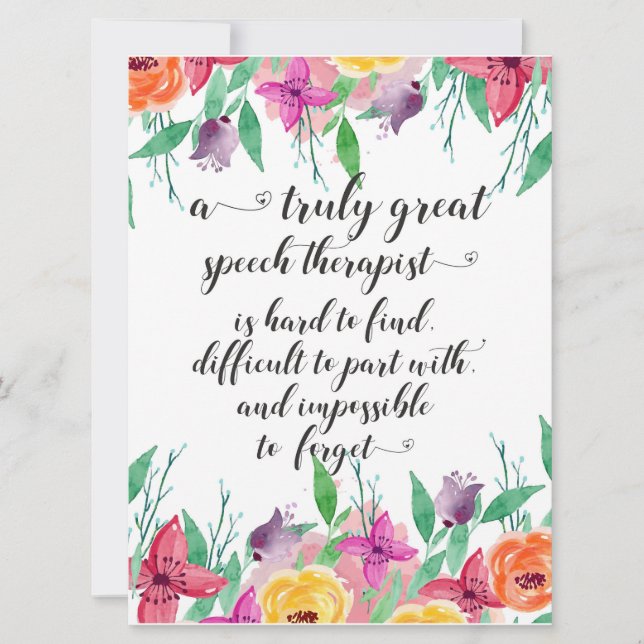 Tolle Sprachtherapeut danken SLP Geschenk Karte (Vorderseite)