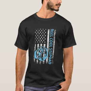 Tolle Stiefvater Amerikanische Flagge Angeln Vater T-Shirt