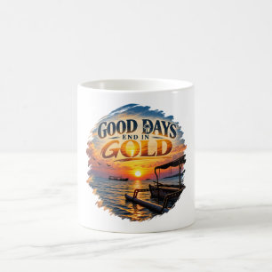 Tolle Tage enden in Gold Retro Goldener Sonnenunte Kaffeetasse