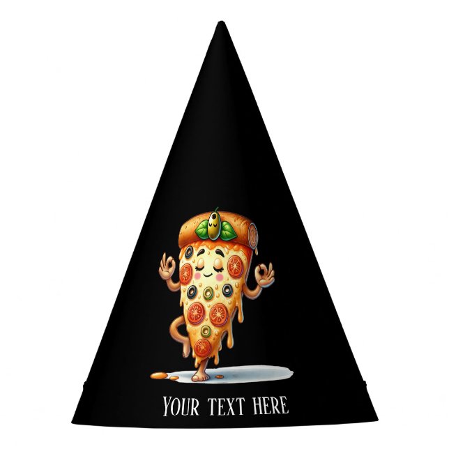 Tolle Text hinzufügen Yoga-Pizza-Party  Partyhütchen (Vorderseite)
