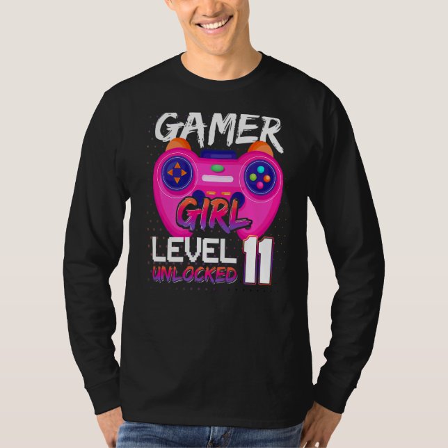 Tolle Videospiele Controller Level 11 Freigeschalt T-Shirt (Vorderseite)