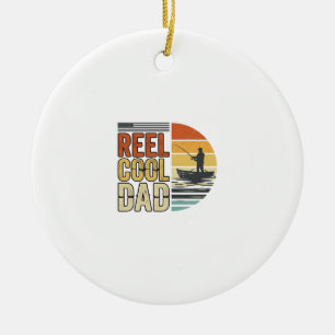 Tolle Vintage-Angler-T-Shirt Design für den coolen Keramik Ornament