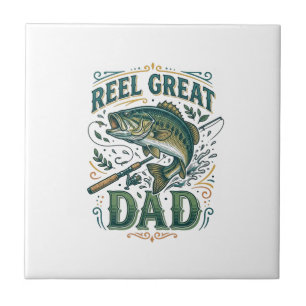 Tolle Vintage-Angler-Vater-Shirt Design Fliese