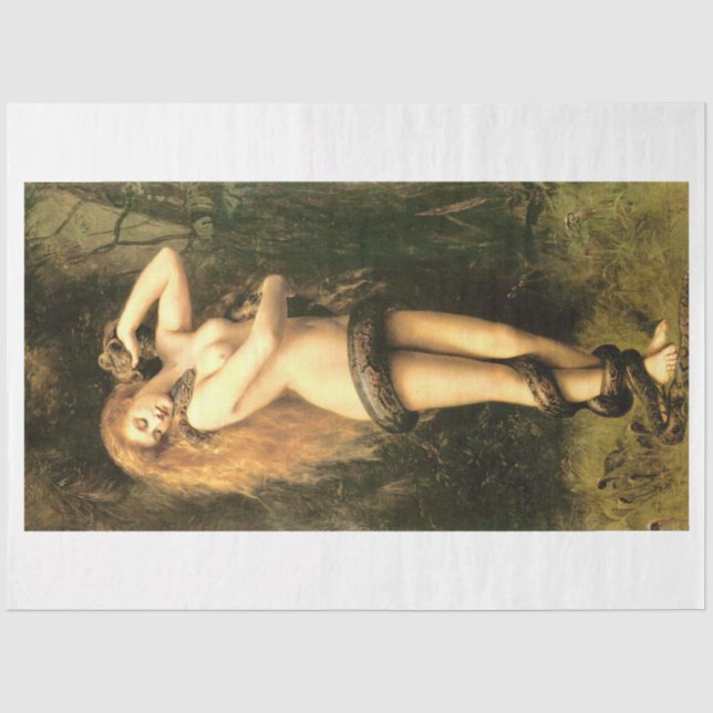 Tolle Vintage-Schönheit Lilith mit Schlange Seidenpapier (Vorderseite)