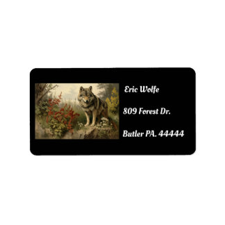Tolle Vintage-Wolf-Rücksende-Adressetiketten Adressaufkleber